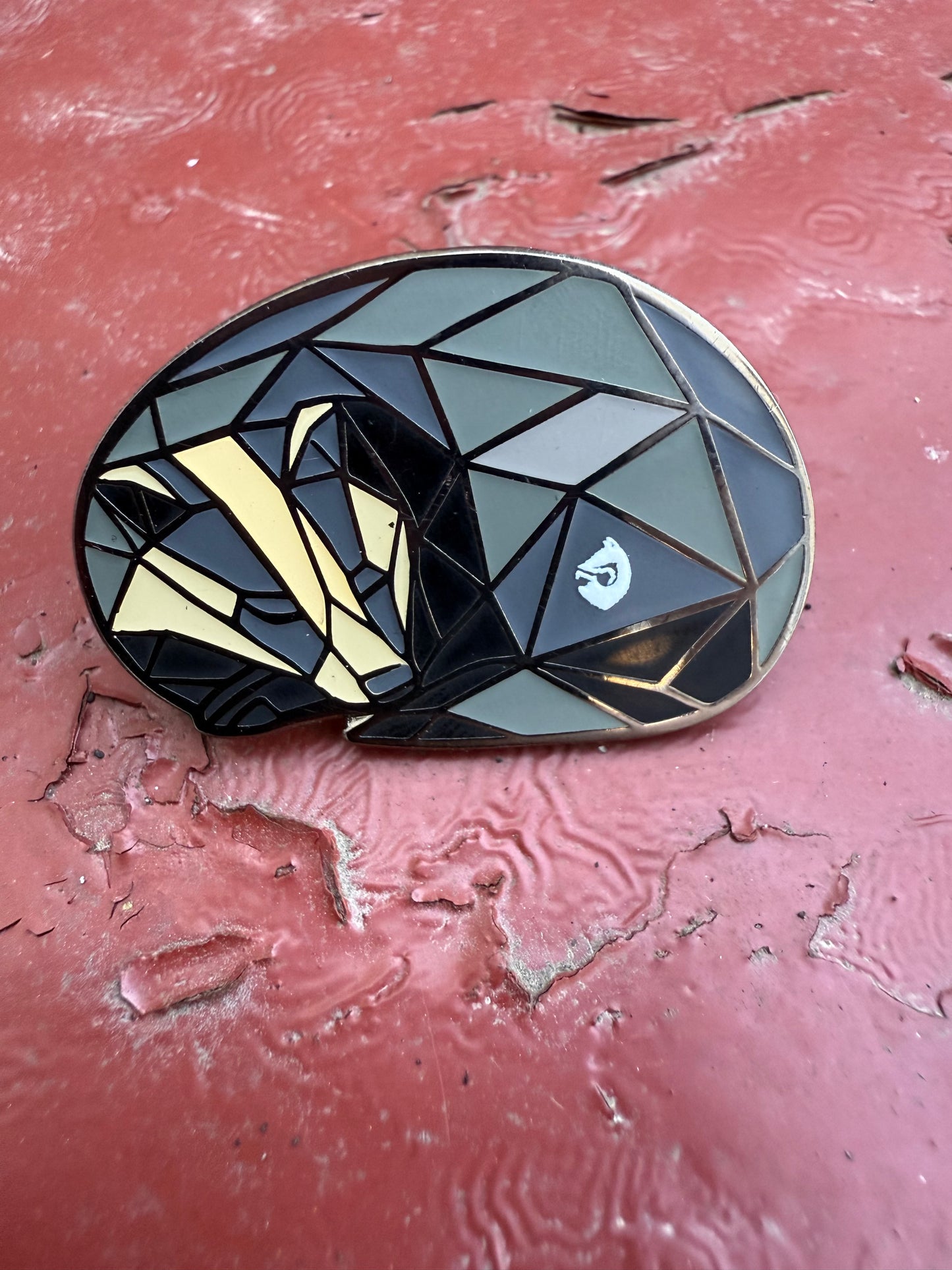 Sleeping Badger pin badge