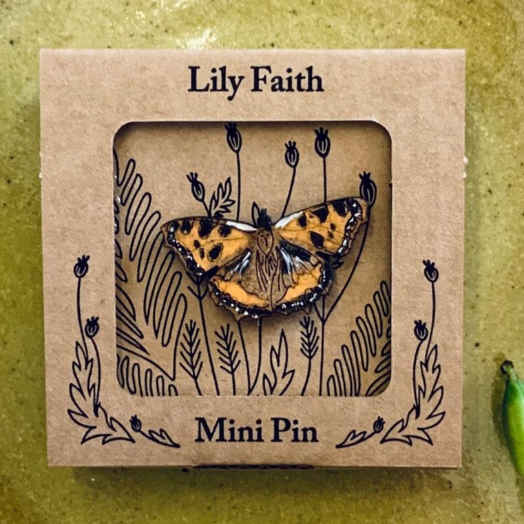 Tortoiseshell Butterfly Mini Pin Badge