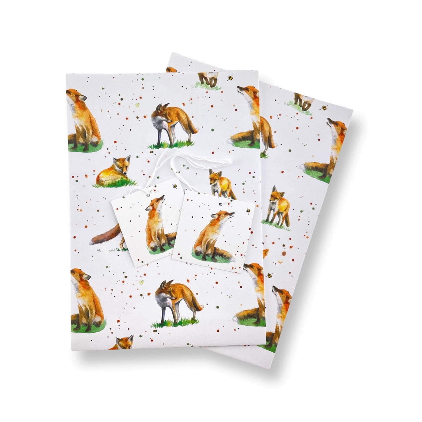 Fox recycled and recyclable wrapping Paper with tags