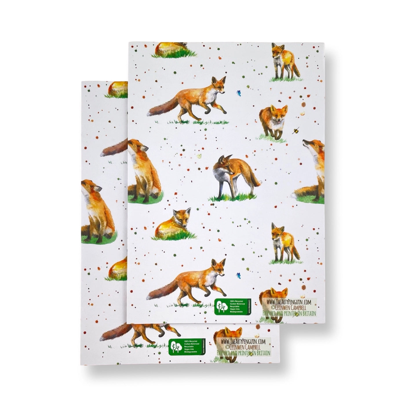Fox recycled and recyclable wrapping Paper with tags