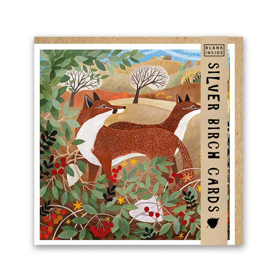 Foxes greetings card