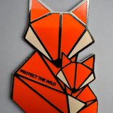 Fox family Pin Badge