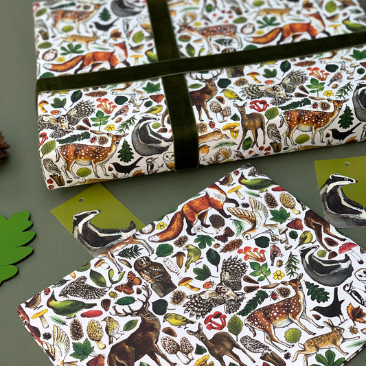 Woodland Animals Wrapping Paper Sheets