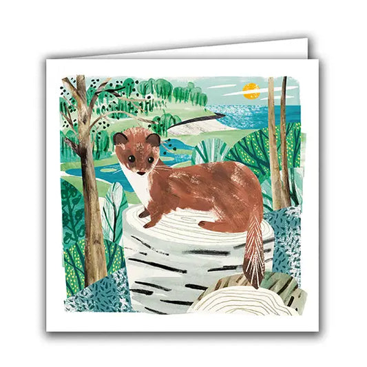 Stoat single blank greetings card