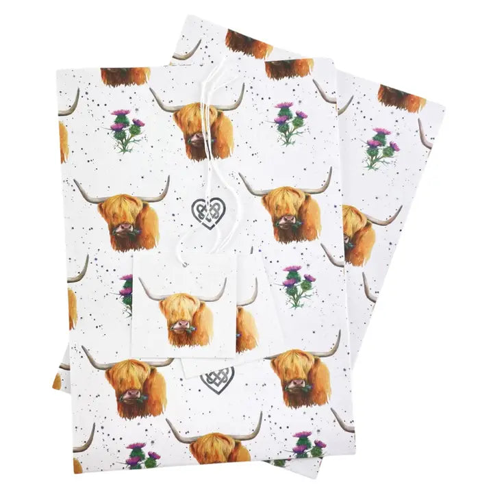 Highland Cow recycled wrapping paper