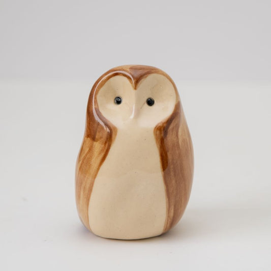 Ceramic Barn Owl Sculpture