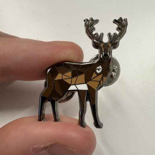 Walking Stag Pin Badge