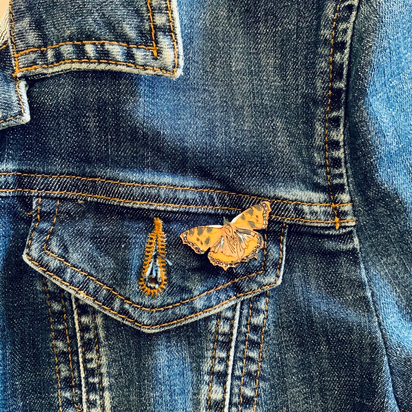 Tortoiseshell Butterfly Mini Pin Badge