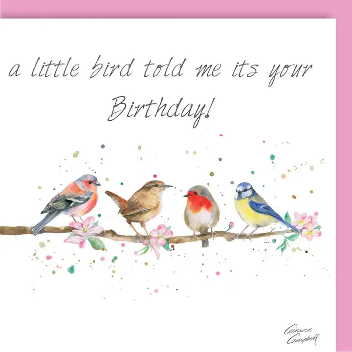 Garden Birds birthday card