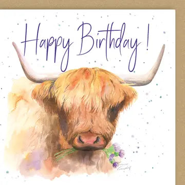 Highland Cow birthday card