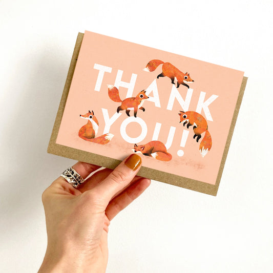 Thank You Foxes Greeting Card