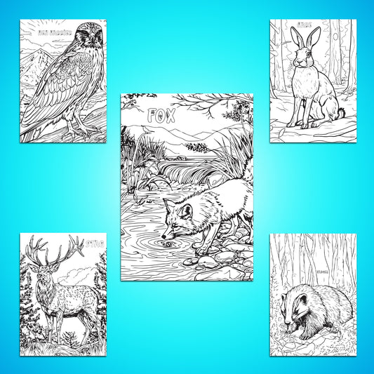 Wildlife Colour-in Poster Set (Pack of 5)